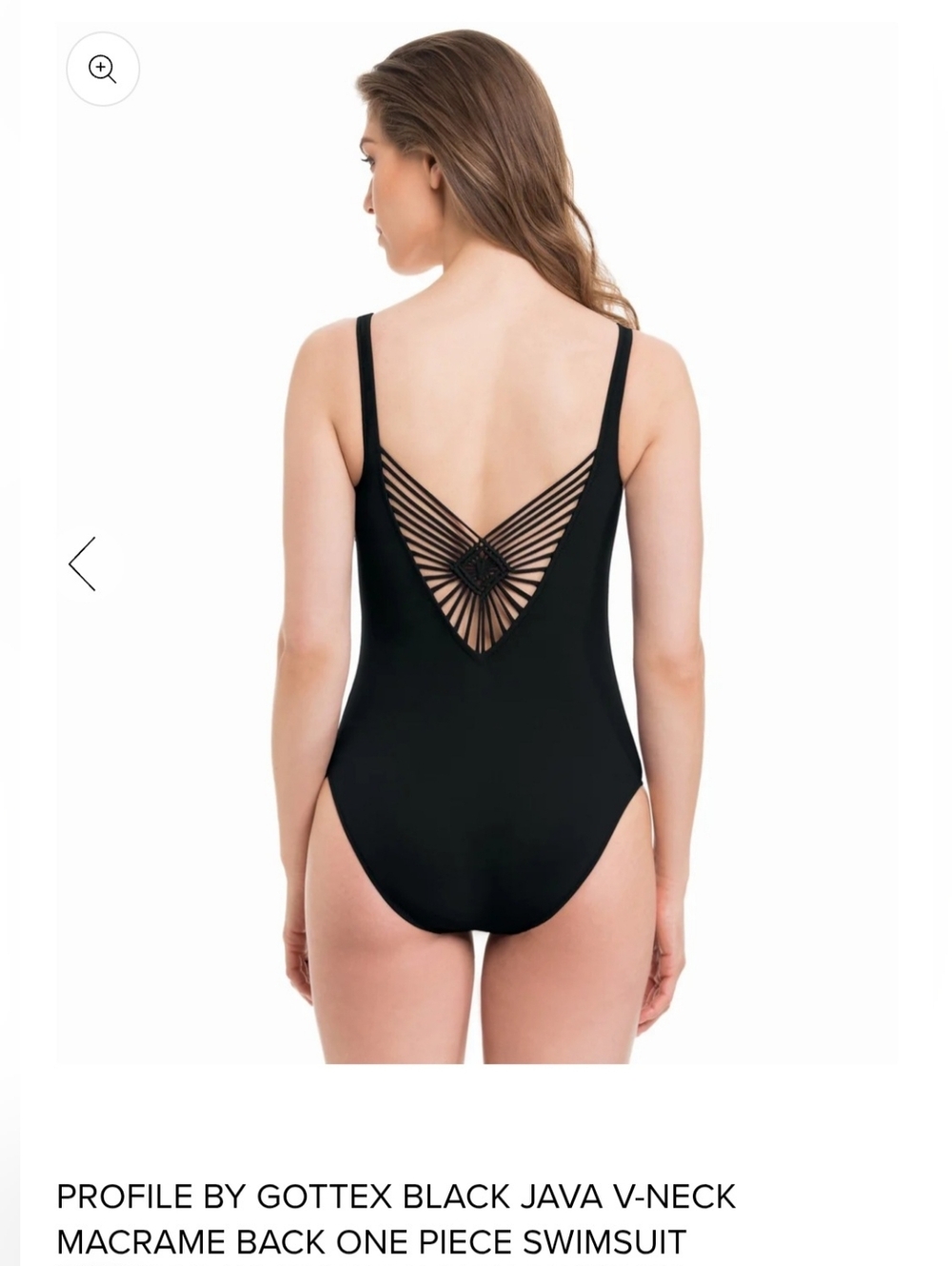 Profile By Gottex Black One-Piece Swimsuit with Macramé Back